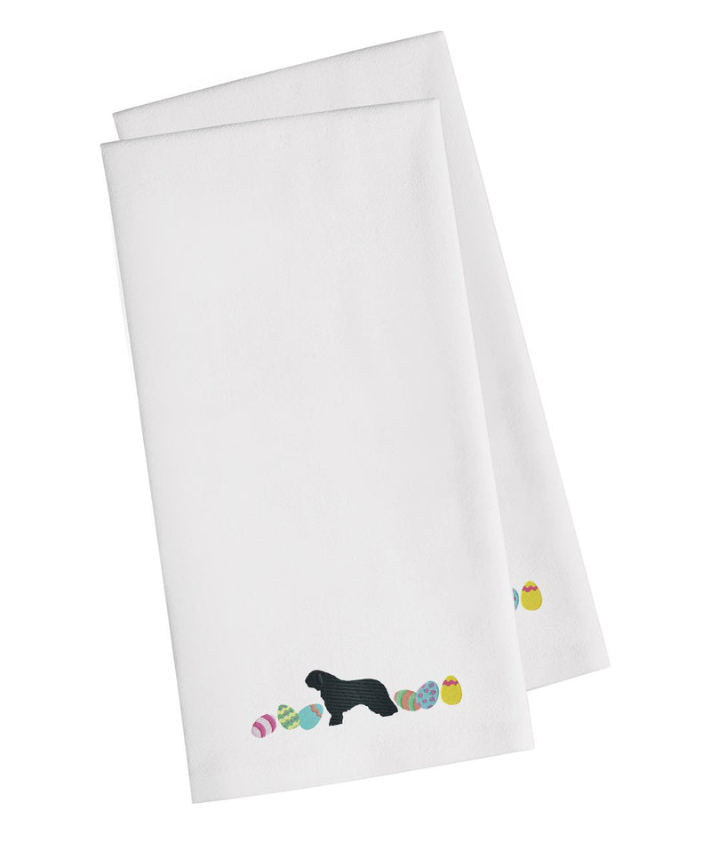 Spanish Water Dog Easter Embroidered Kitchen Towels - Set of 2 - Decorative Dish Towels CK1689WHTWE