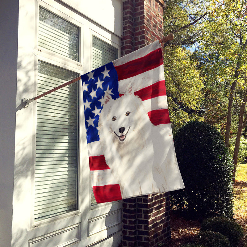 Patriotic USA Japanese Spitz Flag Canvas House Size CK1727CHF