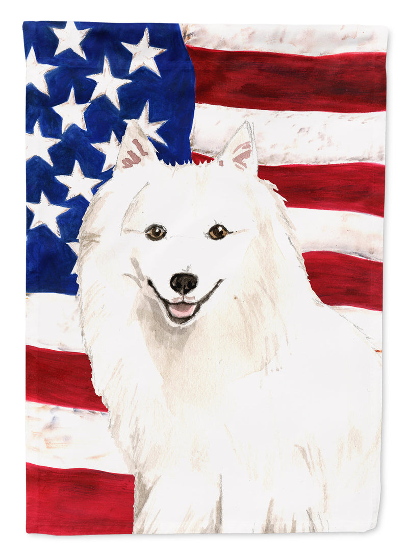 Patriotic USA Japanese Spitz Flag Canvas House Size CK1727CHF