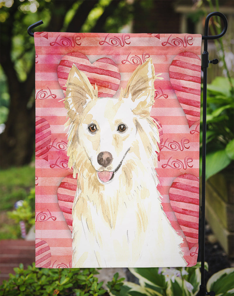 Love a White Collie Flag Garden Size CK1745GF