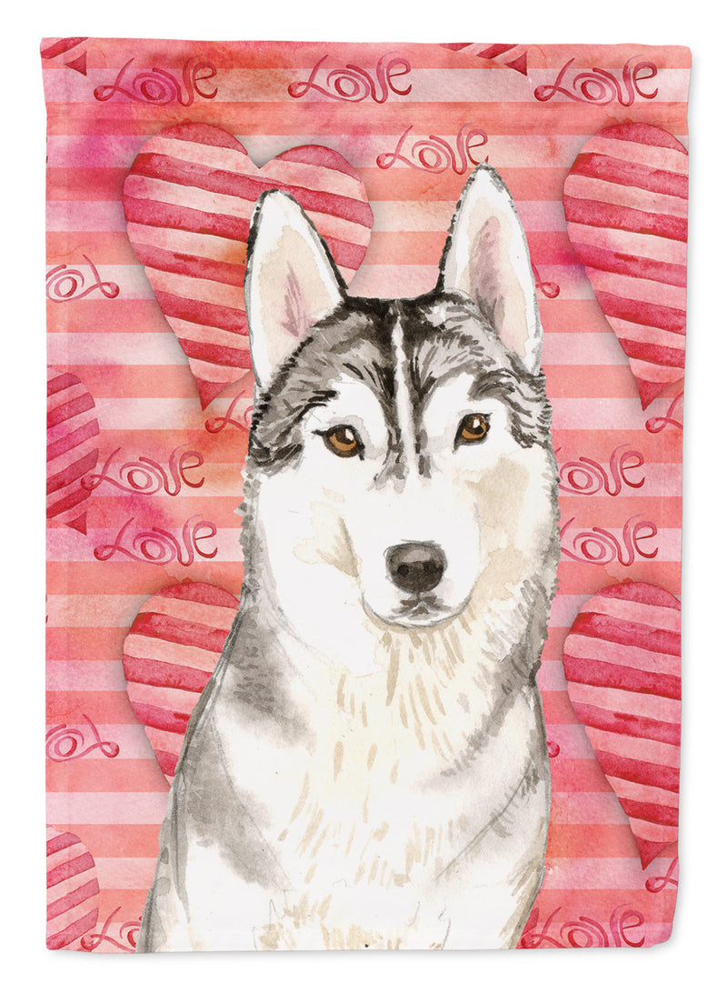 Love a Siberian Husky Flag Canvas House Size CK1750CHF