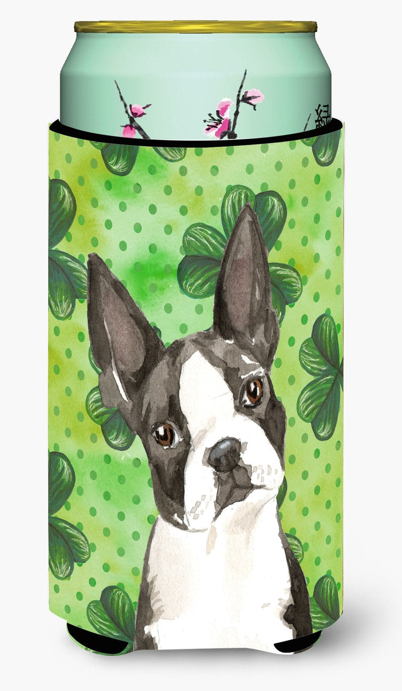 Shamrocks Boston Terrier Tall Boy Beverage Insulator Hugger CK1812TBC