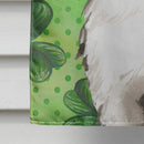 Shamrocks Bernese Mountain Dog House Flag 28x40 Porch Sleeve Pole Decorative Outside Yard Banner Artwork Wall Hanging, Polyester