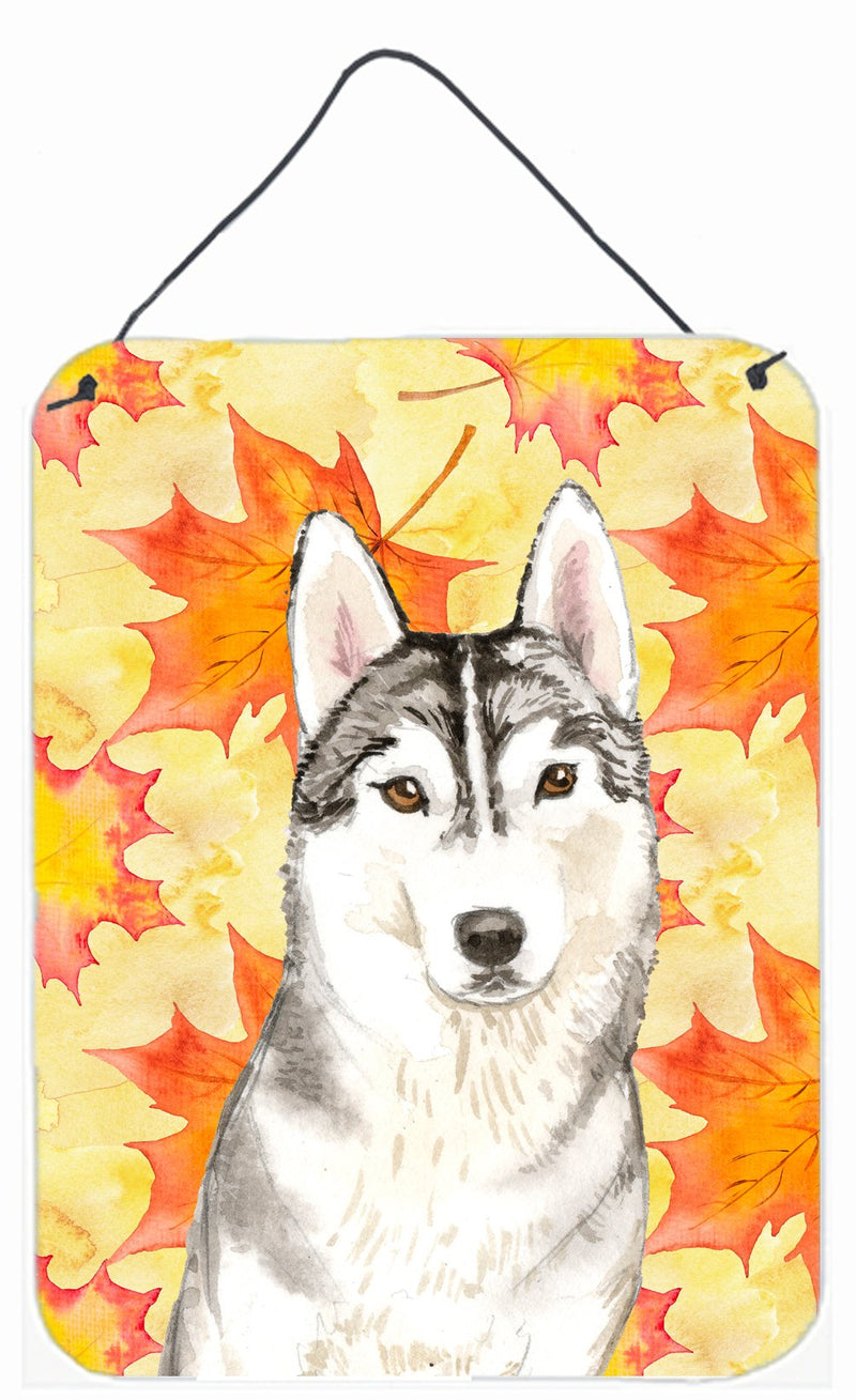 Fall Leaves Siberian Husky Wall or Door Hanging Prints CK1824DS1216