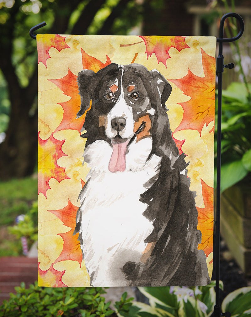 Fall Leaves Bernese Mountain Dog Flag Garden Size CK1852GF