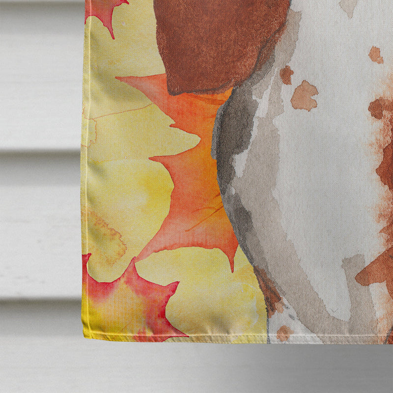 Fall Leaves Basset Hound Flag Canvas House Size CK1853CHF