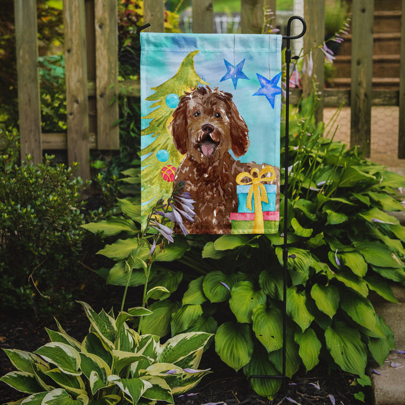 Christmas Tree Labradoodle Flag Garden Size CK1874GF