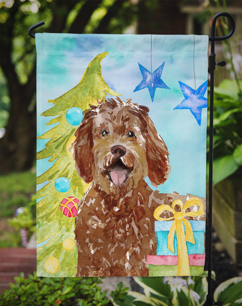 Christmas Tree Labradoodle Flag Garden Size CK1874GF