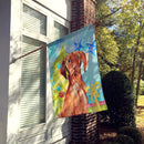 Christmas Tree Vizsla House Flag 28x40 Porch Sleeve Pole Decorative Outside Yard Banner Artwork Wall Hanging, Polyester