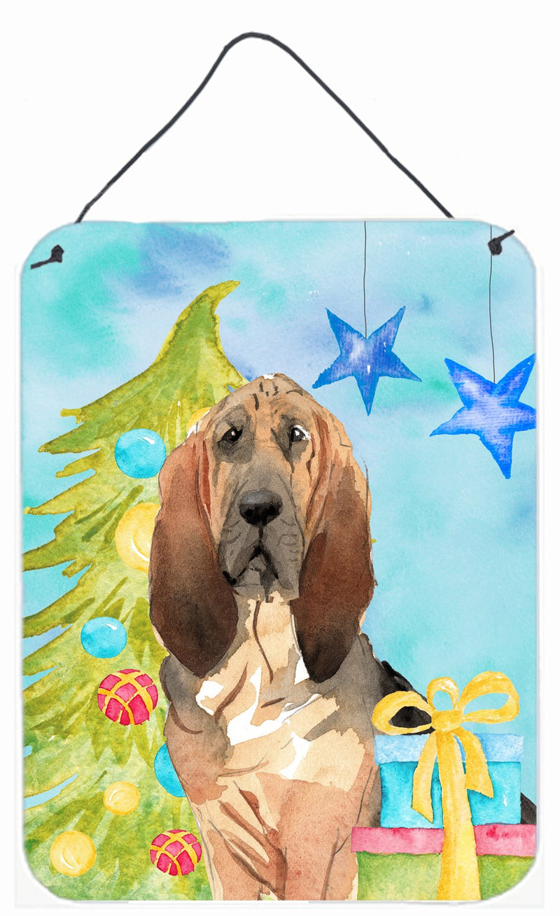 Christmas Tree Bloodhound Wall or Door Hanging Prints CK1887DS1216