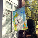 Christmas Tree Bichon Frise House Flag 28x40 Porch Sleeve Pole Decorative Outside Yard Banner Artwork Wall Hanging, Polyester
