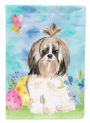 Easter Eggs Shih Tzu House Flag 28x40 Porch Sleeve Pole Decorative Outside Yard Banner Artwork Wall Hanging, Polyester
