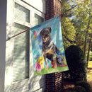 Easter Eggs Rottweiler House Flag 28x40 Porch Sleeve Pole Decorative Outside Yard Banner Artwork Wall Hanging, Polyester