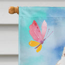 Easter Eggs Japanese Spitz House Flag 28x40 Porch Sleeve Pole Decorative Outside Yard Banner Artwork Wall Hanging, Polyester