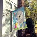 Easter Eggs Bichon Frise House Flag 28x40 Porch Sleeve Pole Decorative Outside Yard Banner Artwork Wall Hanging, Polyester