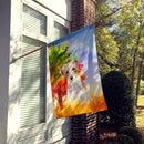 Jack Russell Terrier Fall House Flag 28x40 Porch Sleeve Pole Decorative Outside Yard Banner Artwork Wall Hanging, Polyester