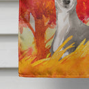 Fall Italian Greyhound House Flag 28x40 Porch Sleeve Pole Decorative Outside Yard Banner Artwork Wall Hanging, Polyester