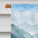 Mountian Flowers Corgi House Flag 28x40 Porch Sleeve Pole Decorative Outside Yard Banner Artwork Wall Hanging, Polyester