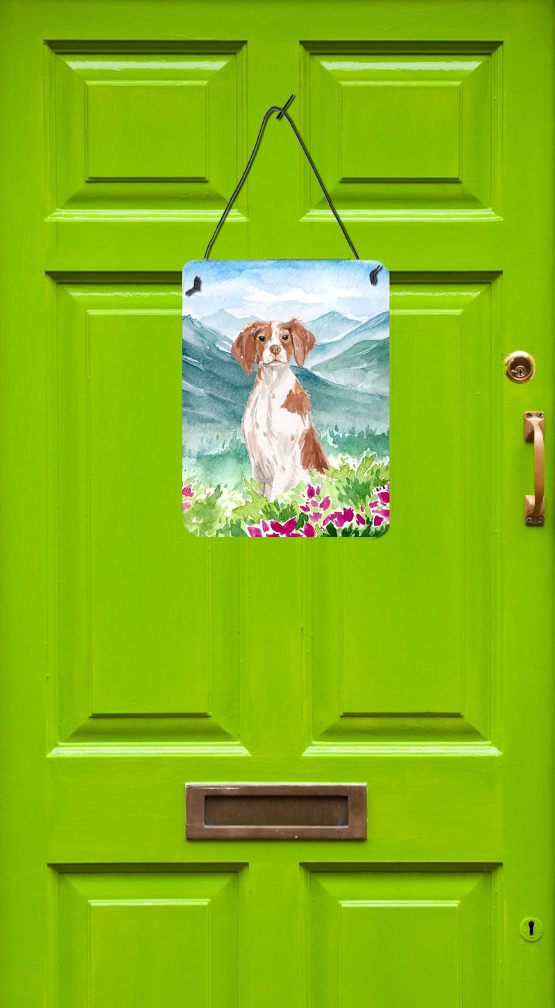 Mountian Flowers Brittany Spaniel Wall or Door Hanging Prints CK1989DS1216