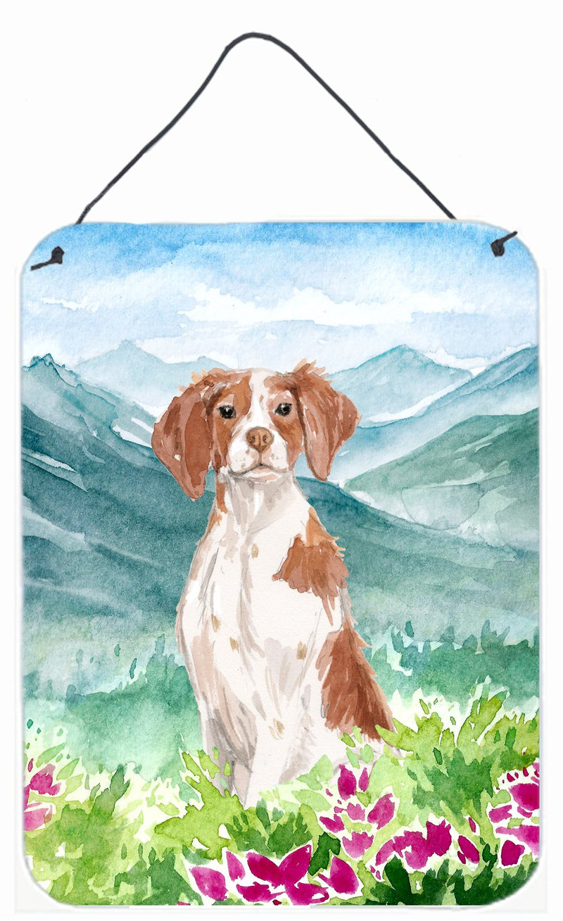 Mountian Flowers Brittany Spaniel Wall or Door Hanging Prints CK1989DS1216