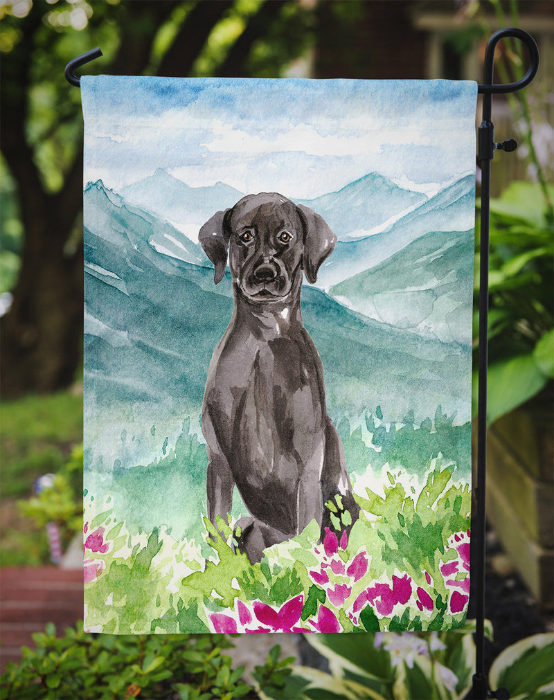 Mountian Flowers Black Lab Flag Garden Size CK1992GF