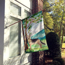 Under the Tree German Shepherd House Flag 28x40 Porch Sleeve Pole Decorative Outside Yard Banner Artwork Wall Hanging, Polyester