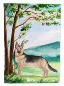 Under the Tree German Shepherd House Flag 28x40 Porch Sleeve Pole Decorative Outside Yard Banner Artwork Wall Hanging, Polyester