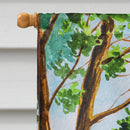 Under the Tree Dachshund House Flag 28x40 Porch Sleeve Pole Decorative Outside Yard Banner Artwork Wall Hanging, Polyester