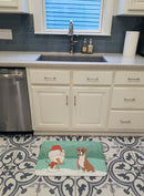 Fawn Boxer and Snowman Christmas Memory Foam Kitchen Mat Machine Washable Anti-Fatigue Cushion Comfort Bath or Kitchen Rug