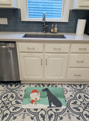 Black Great Dane and Snowman Christmas Memory Foam Kitchen Mat Machine Washable Anti-Fatigue Cushion Comfort Bath or Kitchen Rug