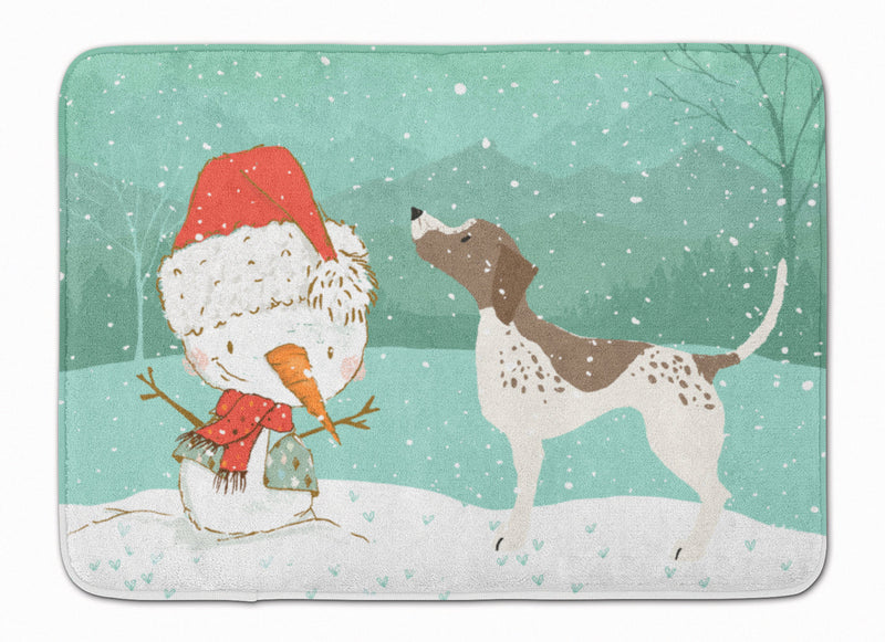 German Shorthair Snowman Christmas Machine Washable Memory Foam Mat CK2045RUG