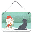Black Labrador Snowman Christmas Wall or Door Hanging Prints CK2047DS812