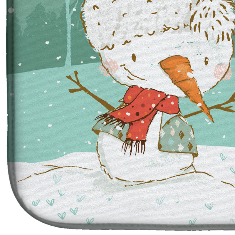 Yellow Labrador Snowman Christmas Dish Drying Mat CK2049DDM