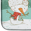 Saint Bernard Snowman Christmas Dish Drying Mat Absorbent Dish Drying Mat Pad for Kitchen Counter Dish Drainer Mat for Countertop, 14 x 21", Multicolor