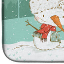 Black Bull Terrier Snowman Christmas Dish Drying Mat Absorbent Dish Drying Mat Pad for Kitchen Counter Dish Drainer Mat for Countertop, 14 x 21", Multicolor