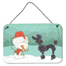 Black Poodle Snowman Christmas Wall or Door Hanging Prints CK2064DS812