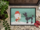 Black Poodle Snowman Christmas Doormat - 24x36 Decorative Floor Mat – Indoor/Outdoor Rug with Artistic Flair CK2064JMAT