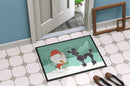 Black Poodle Snowman Christmas Doormat - 18x27 Decorative Floor Mat – Indoor/Outdoor Rug with Artistic Flair CK2064MAT