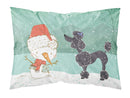 Black Poodle Snowman Christmas  Standard Pillowcase – Artistic Decorative Front, White Back CK2064PILLOWCASE