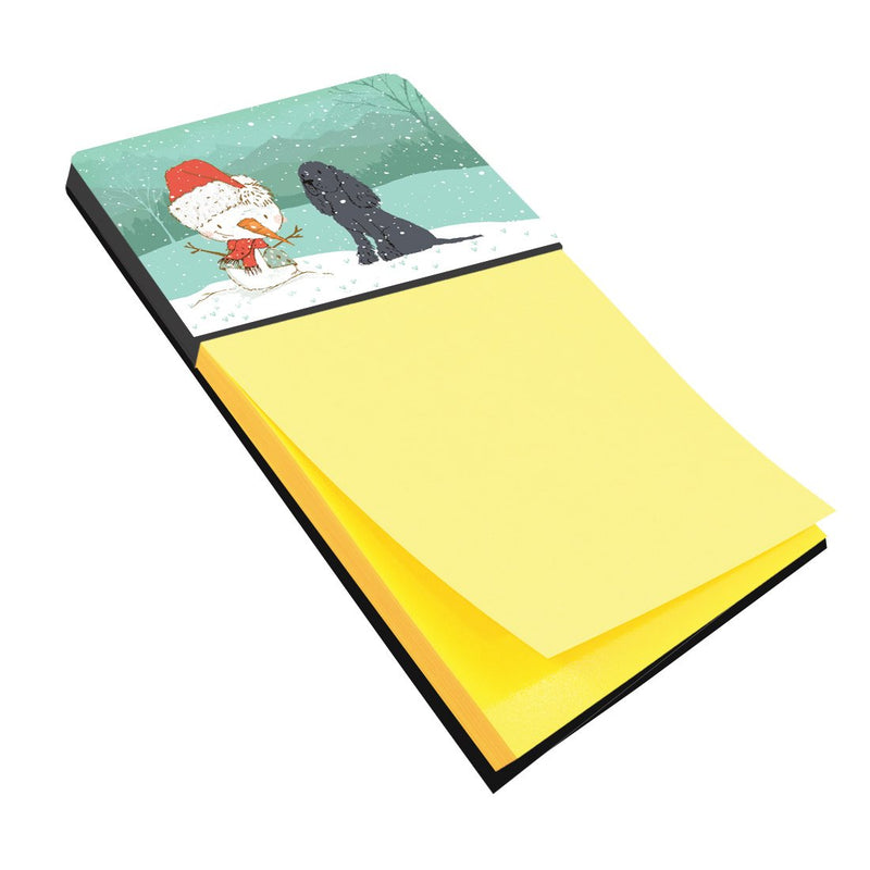 Black Spaniel Snowman Christmas Sticky Note Holder CK2070SN- Refiilable Desk Accessory Note Pad