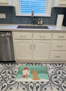 Tan Spaniel Snowman Christmas Machine Washable Memory Foam Mat CK2071RUG