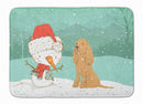 Tan Spaniel Snowman Christmas Machine Washable Memory Foam Mat CK2071RUG