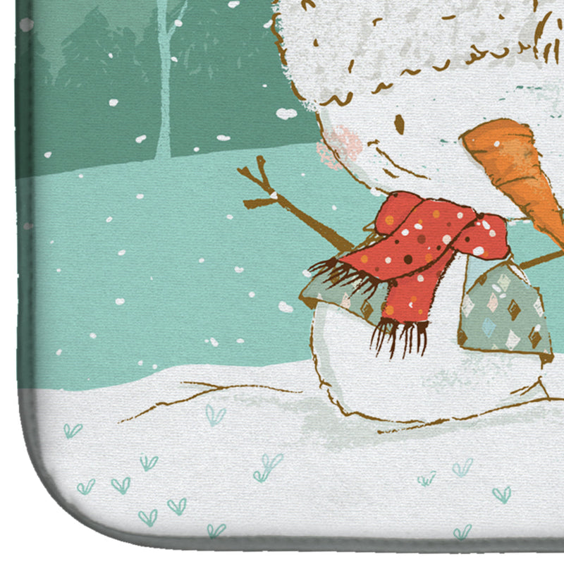 Red Spaniel Snowman Christmas Dish Drying Mat CK2072DDM