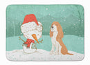 Red Spaniel Snowman Christmas Machine Washable Memory Foam Mat CK2072RUG