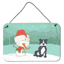 Black Staffie Snowman Christmas Wall or Door Hanging Prints CK2075DS812