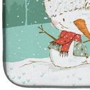 Airedale Terrier Snowman Christmas Dish Drying Mat – Absorbent, Artistic Kitchen Essentials CK2078DDM