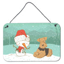 Airedale Terrier Snowman Christmas Wall or Door Hanging Prints CK2078DS812