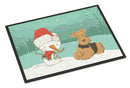 Airedale Terrier Snowman Christmas Doormat - 24x36 Decorative Floor Mat – Indoor/Outdoor Rug with Artistic Flair CK2078JMAT
