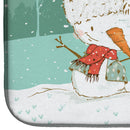 Black Tan Dachshund Snowman Christmas Dish Drying Mat – Absorbent, Artistic Kitchen Essentials CK2083DDM