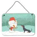 Black Tan Dachshund Snowman Christmas Wall or Door Hanging Prints CK2083DS812